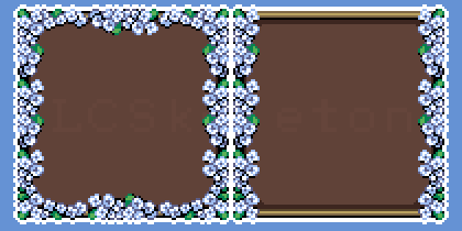 可用于GUI或任何其他项目的像素风花朵/常春藤边框素材