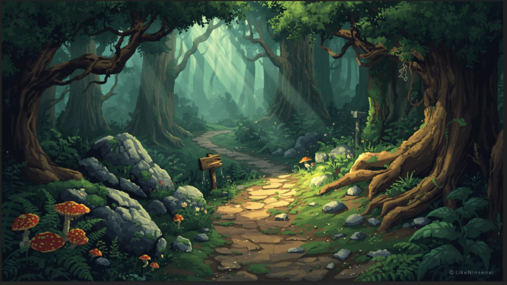 免费10个SNES风格静态像素背景图片素材