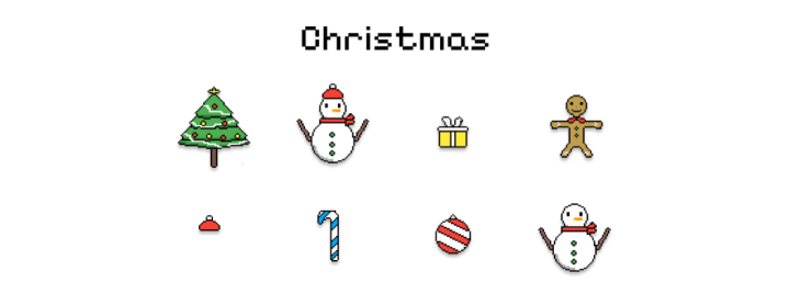 7个免费的64*64像素圣诞节物品素材