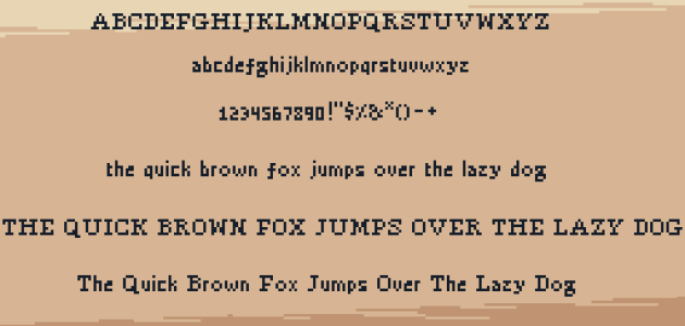 灵感源自书法字体的精美像素字体素材