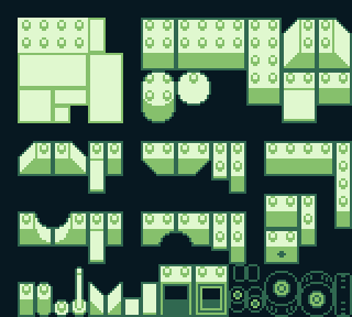 Gameboy风格的像素积木砖块素材