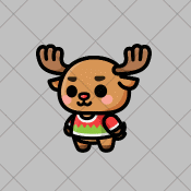 可爱的2D胖动物麋鹿动画素材