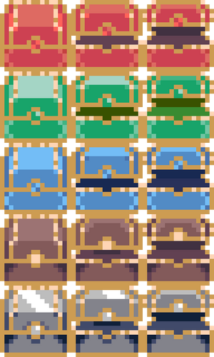 一组免费的16*16像素宝箱素材