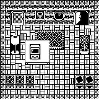 一套免费用于室内设计的像素黑白内饰素材