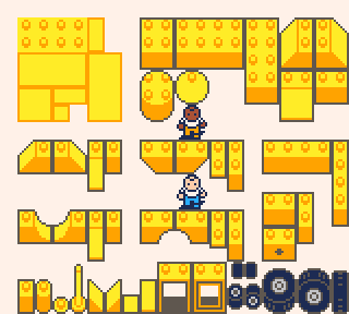 Gameboy风格的像素积木砖块素材