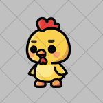 可爱的2D家禽动物角色小鸡动画素材