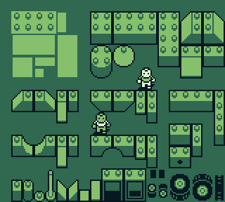 Gameboy风格的像素积木砖块素材