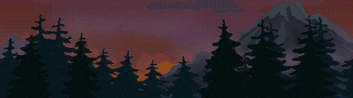 无缝视差效果的像素篝火森林背景图片素材