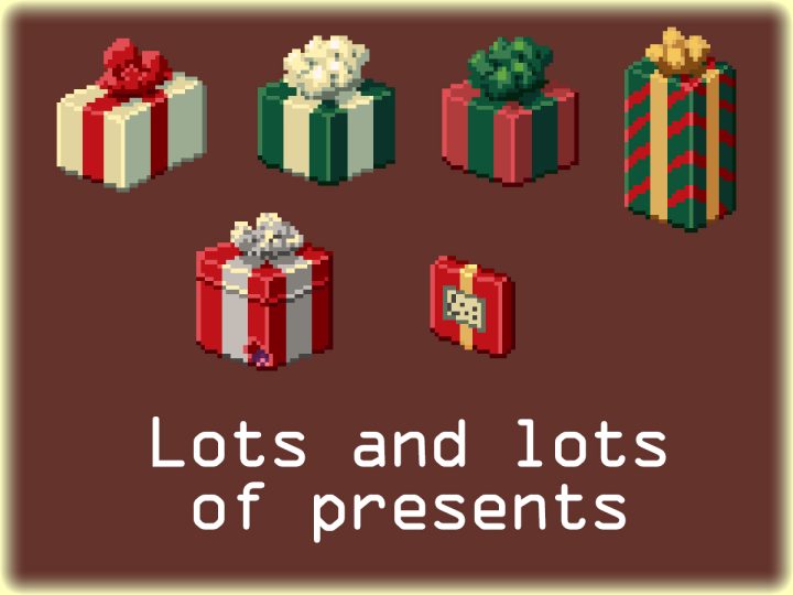 190+的免费快乐自由的像素圣诞节资产素材