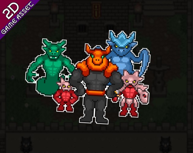 12个精美的静态像素战斗怪物素材07