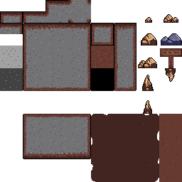 32*32的复古像素维京人洞穴素材