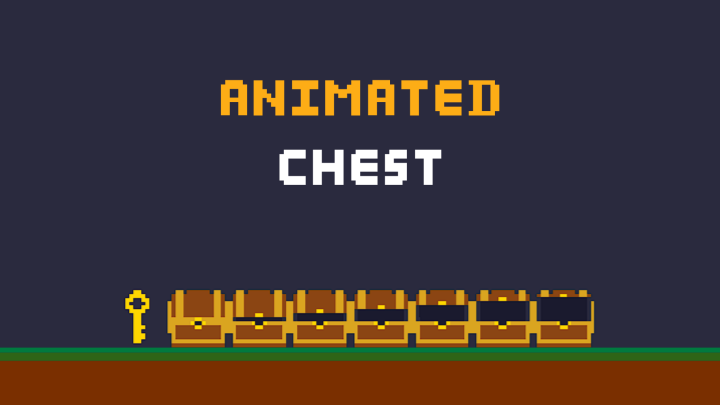 免费赠送带钥匙的像素动画宝箱素材