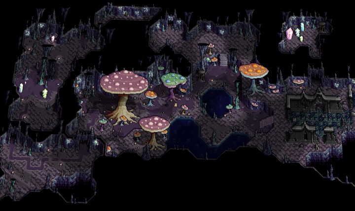 充满危险和神秘的8*8迷你奇幻像素地下世界素材