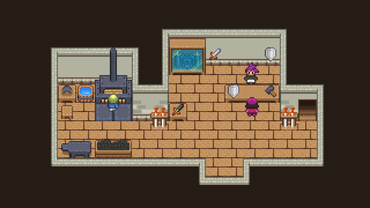 16*16精美的奇幻像素铁匠铺资产素材