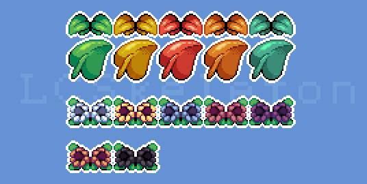 可用于GUI或任何其他项目的像素风花朵/常春藤边框素材