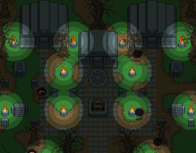 16*16的复古像素探险墓地图块集素材