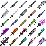 25款32*32的独特像素武器剑图标素材