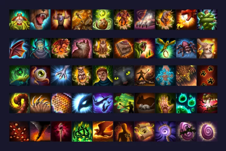 50个高清512*512的2D RPG游戏召唤师技能图标素材