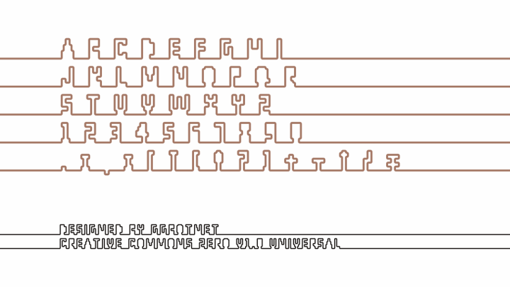 免费的像素Secoline连续线字体素材