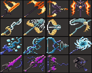 16个免费的32*32像素奇幻武器图标素材