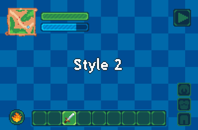 简洁的奇幻像素RPG游戏UI用户界面素材