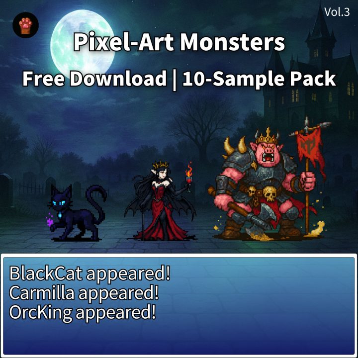 10个免费的静态像素怪物素材