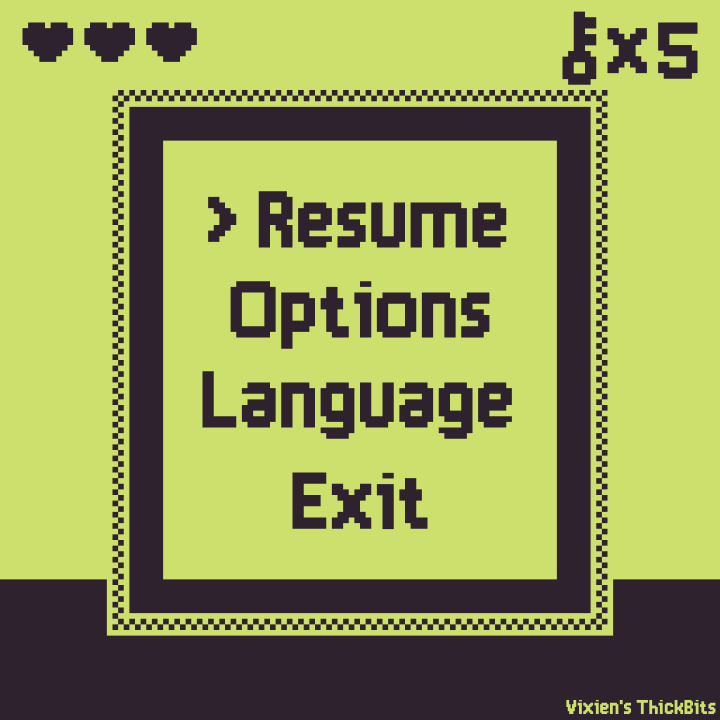 适用于像素游戏的粗体ThickBits像素字体素材