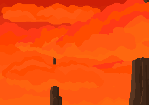 免费的精美视差效果像素地狱天空背景图片素材