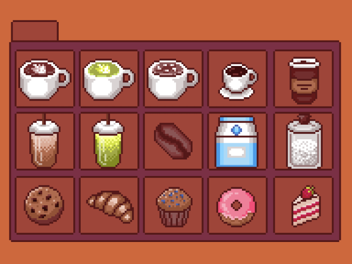15个温馨的32*32像素咖啡店图标素材