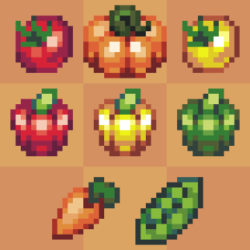 简单的16*16像素食物和水果图标素材