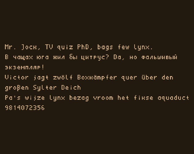 免费支持宽字符的简单像素字体素材