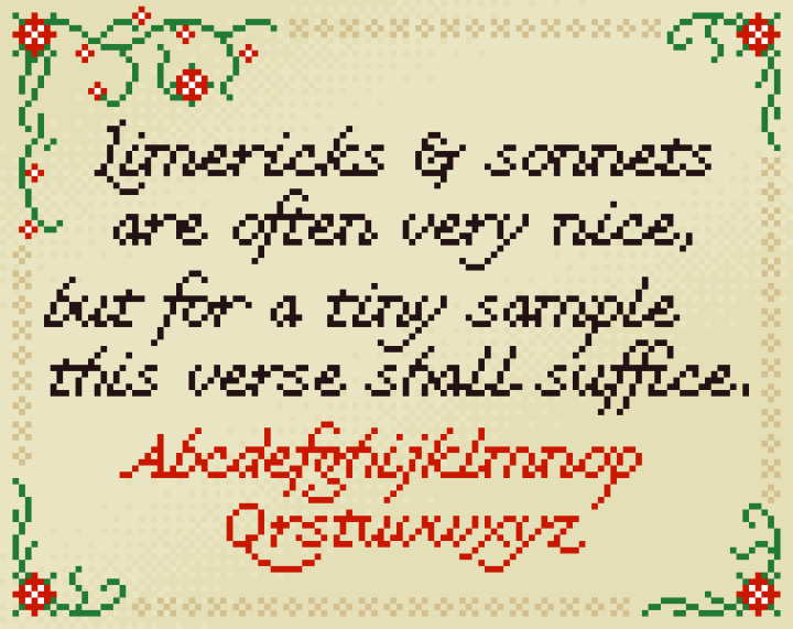 一款意大利人文主义Niccolo像素字体素材