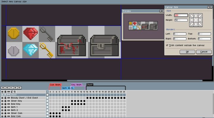 一组简洁统一的像素动画物品道具素材