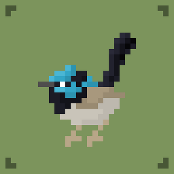 一组简单的免费像素动物鸟类动画素材