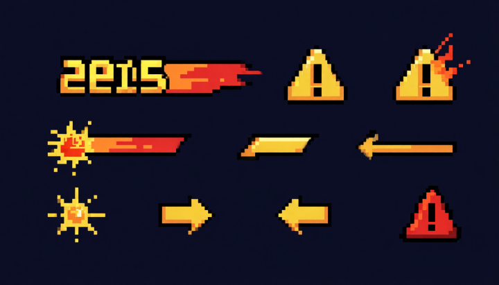 AI辅助的像素独立游戏战斗指示伤害UI素材