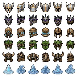 100+的免费AI辅助生成像素RPG游戏帽子图标素材