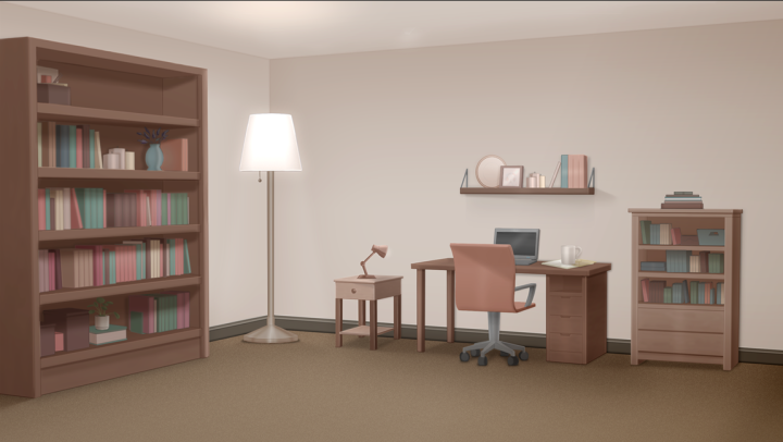 一组免费的视觉小说卧室背景图片素材