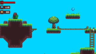 完整的16*16横版像素平台游戏悬崖绿地图块集素材