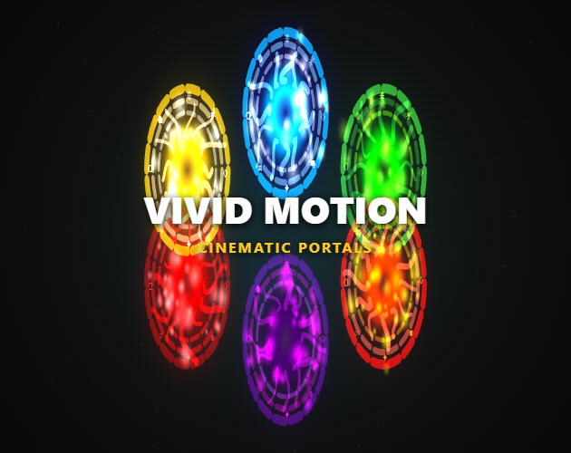 三个不同视角渲染的立体2D传送门动画特效素材