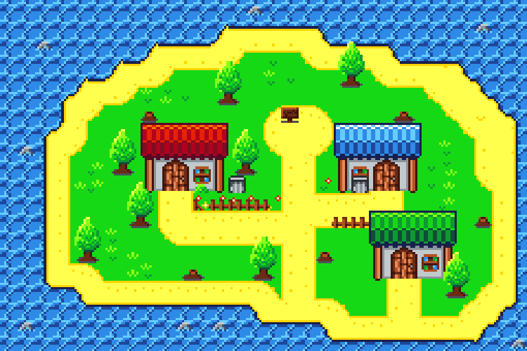 一个非常非常小的8px像素城镇图块集素材