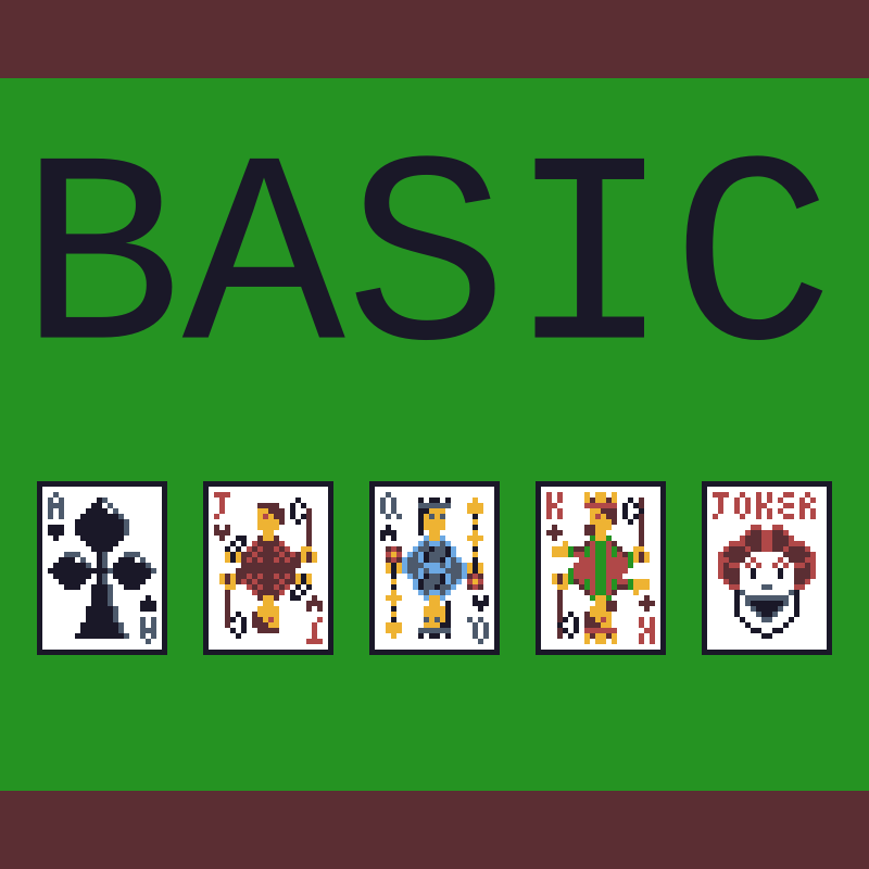 三套完整的24*32迷你像素扑克牌素材