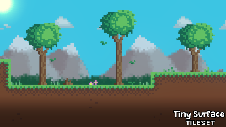 免费的8*8横版迷你像素图块集素材