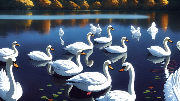 9个免费的静态视觉小说天鹅湖背景图片素材