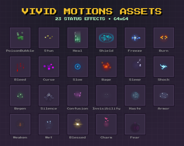 23种2D游戏动画状态特效的合集素材