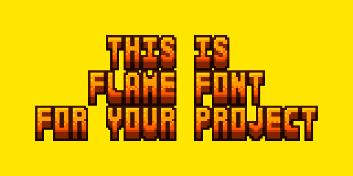 免费的像素火焰方块字体素材