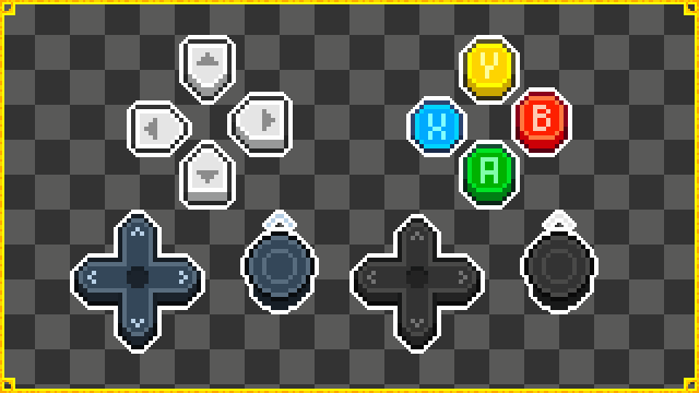 精美的16*16像素控制器按钮/游戏手柄按钮动画素材