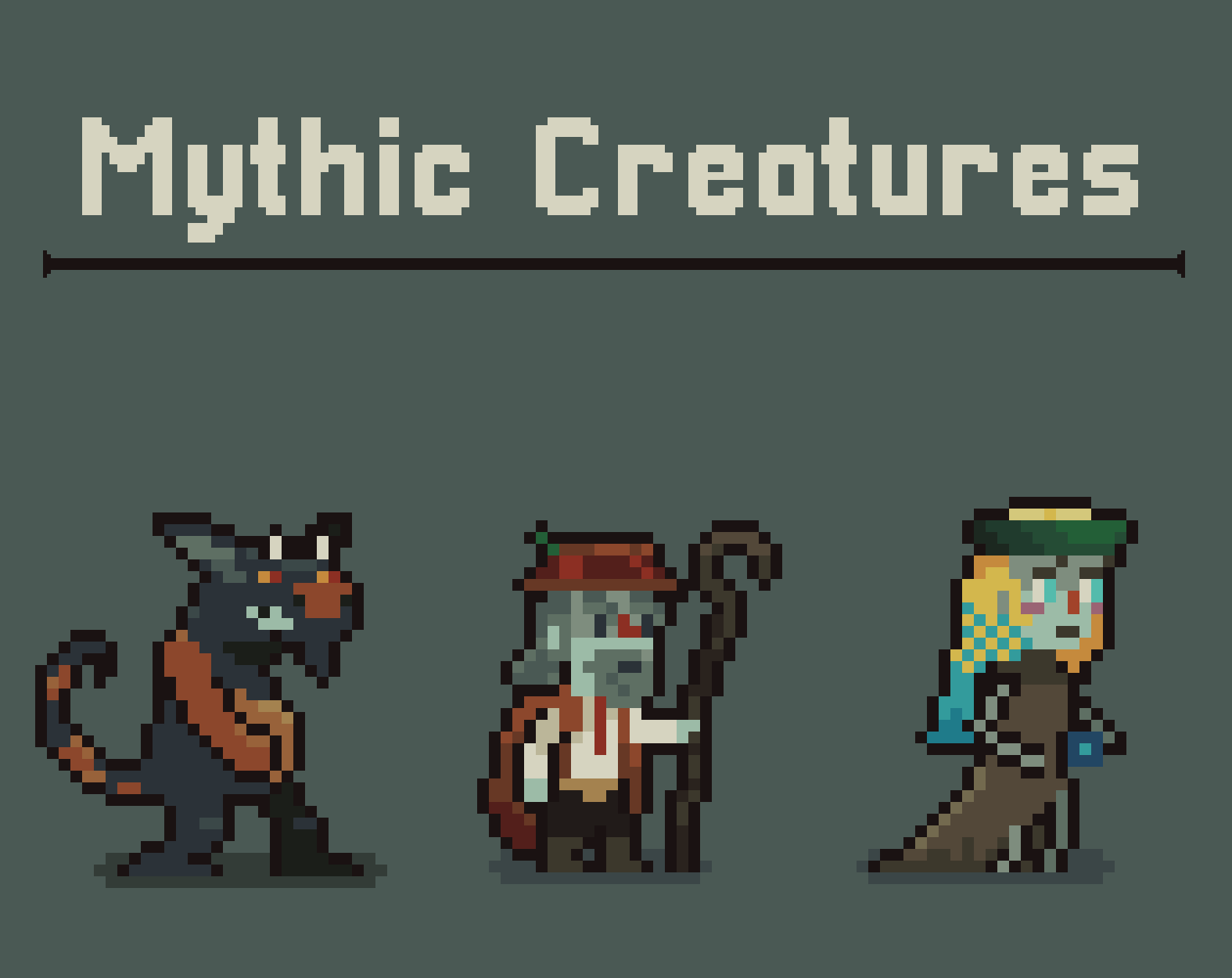 3个简单的像素游戏神话生物动画素材