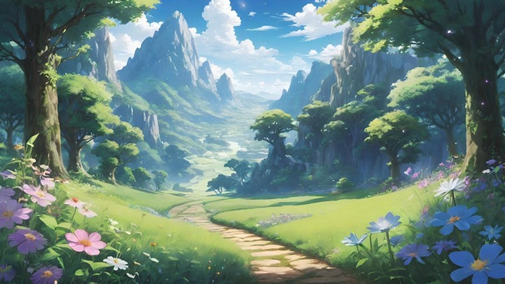 9个免费的静态视觉小说森林草地背景图片素材