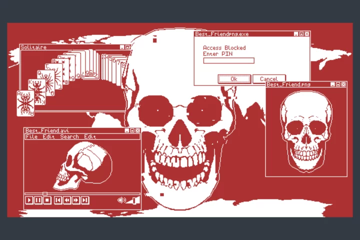 4个精美复古1bit视差效果像素复古电脑世界背景图片素材