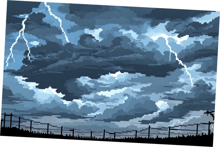 5个史诗级静态像素风暴背景图片素材